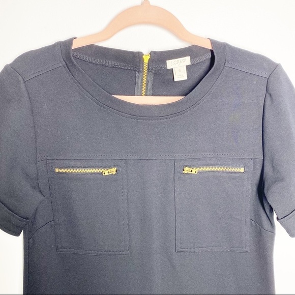 J.Crew Factory Black Ponte Utility Shift Dress - Picture 10 of 10